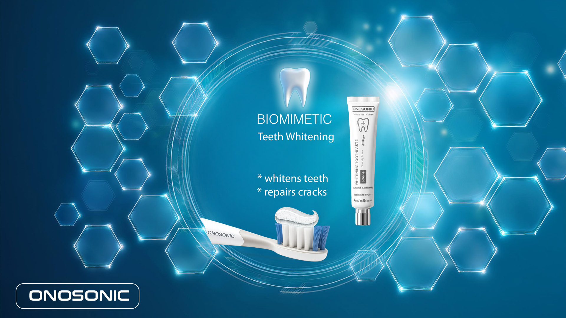 ONOSONIC WHITE TEETH Expert® PAP+ Biomimetic Whitening Toothpaste – Fluoride-Free, Peroxide-Free Teeth Whitening Formula from Dubai – Enamel Repair Toothpaste for Sensitive Teeth and Stain Removal – Shop ONOSONIC Products Online – Related Products: Electric Toothbrush, Water Flosser, Whitening Strips – Available in UAE, KSA, Qatar, Oman, Bahrain, Egypt, Poland, USA