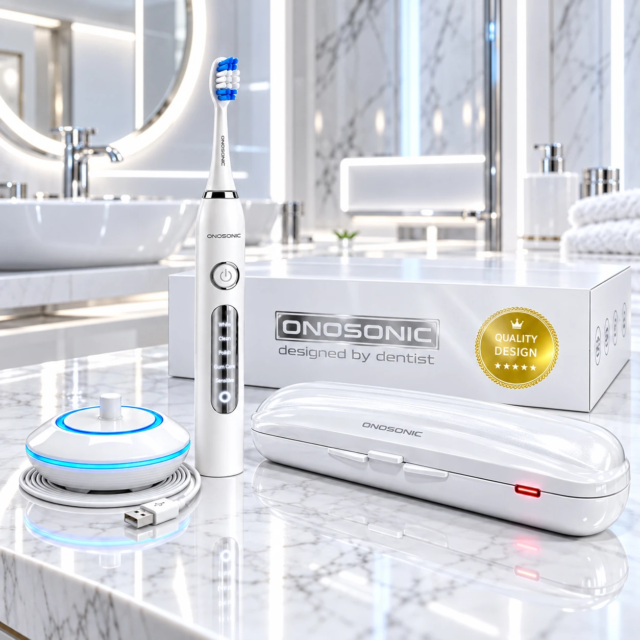 ONOSONIC DX-1 sonic electric toothbrush for braces, gum care and Dubai teeth whitening, alternative to Oclean