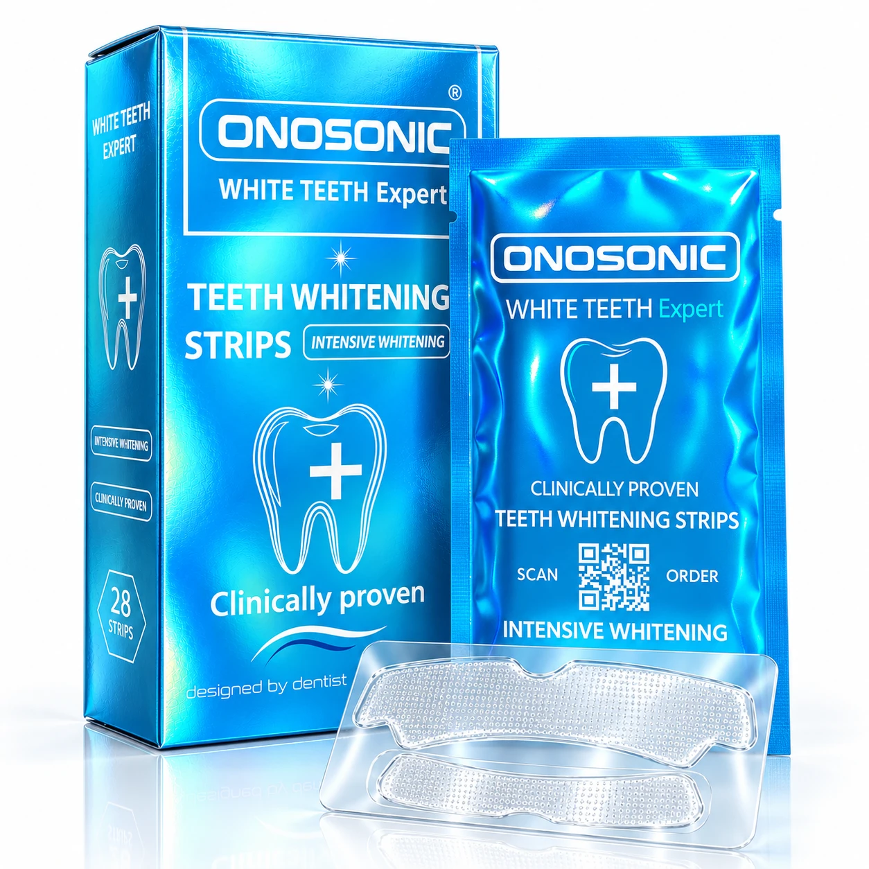 Dubai teeth whitening ONOSONIC WHITE TEETH Expert complete teeth whitening set with strips toothpaste powder and whitening products