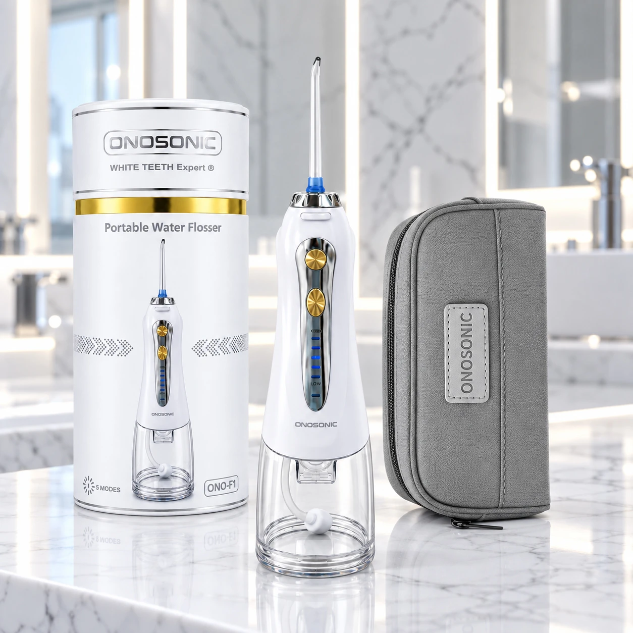 ONOSONIC ONO-F1 water flosser for deep cleaning between teeth