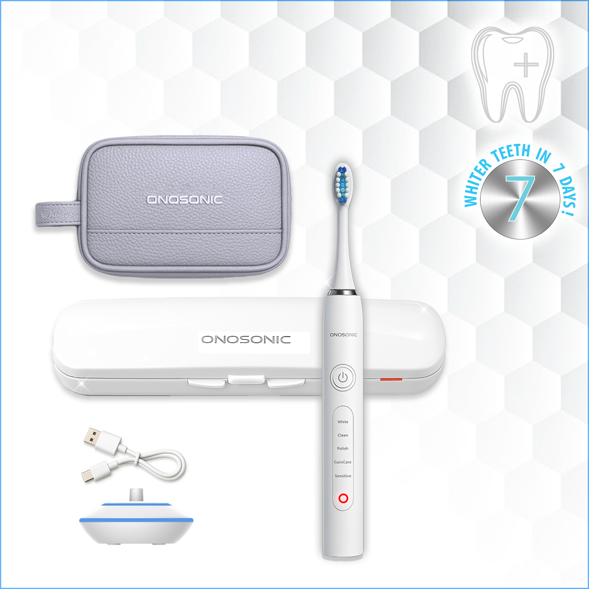 ONOSONIC WHITE TEETH Expert® Brush Heads for DX-1 Electric Toothbrush – premium replacement heads with soft bristles for plaque removal, gum care, and teeth whitening. Designed for adults and children. Trusted Dubai brand available in UAE, Saudi Arabia, Qatar, Kuwait, Oman, Bahrain, Egypt, Jordan, Lebanon, Poland, and USA.