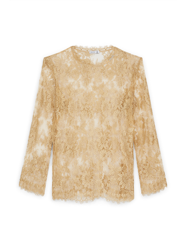 Lace L/S T-shirt - Gold