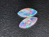 Rainbow Colorplay Australian Coober Pedy Opal Pair 0.40 Carat