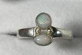 Dual Opal Gems Sterling silver Ring 16 Carat