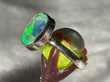 Sterling Silver Australian Doublet Opal Ring 9.75 Carat