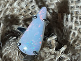 Natural Australian Coober Pedy White Opal In Sterling Silver Ring 10.75 Carat