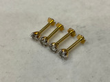 18 k Yellow Gold .6 Cent Natural Diamond Nose / Ear Stud
