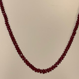 Ruby Faceted Rondelle Beads Necklace 92.55 Carat