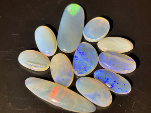 Multicolour Australian Jelly Coober Pedy Opal 11 Pc 16.25 Carat