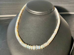 Australian Coober Pedy Smooth Circle Opal Beads Necklace 73.25 Carat