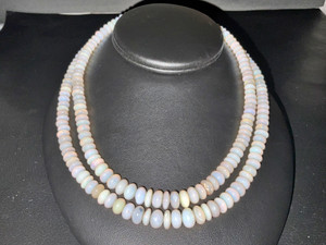 Australian Coober Pedy Smooth Circle Opal Beads Necklace 139 Carat Australian Coober Pedy Smooth Circle Opal Beads Necklace 139 Carat