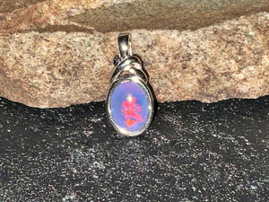 Sterling Silver Australian Doublet Opal Pendant 4.60 Carat Sterling Silver Australian Doublet Opal Pendant 4.60 Carat