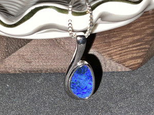 Sterling Silver Australian Doublet Opal Pendant 9.50 Carat
