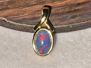 Sterling Silver Gold Plated Australian Triplet Opal Pendant 2.65 Carat
