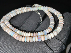Australian Coober Pedy Smooth Circle Cut Opal Beads Necklace 77.40 Carat Australian Coober Pedy Smooth Circle Cut Opal Beads Necklace 77.40 Carat