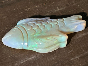 Australian Coober Pedi Solid Opal Carving Fish 18.00 Carat Australian Coober Pedi Solid Opal Carving Fish 18.00 Carat