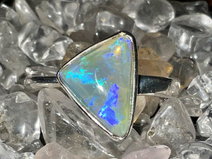 Natural Australian Coober Pedy Opal Ring 23.80 Carat Natural Australian Coober Pedy Opal Ring 23.80 Carat
