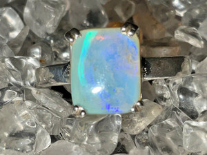 Natural Australian Coober Pedy Opal Ring 24.25 Carat Natural Australian Coober Pedy Opal Ring 24.25 Carat