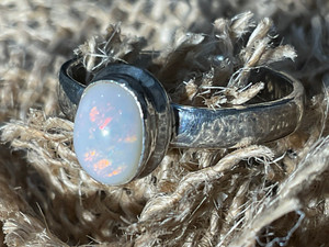 Natural Australian Coober Pedy Opal Ring 14.45 Carat