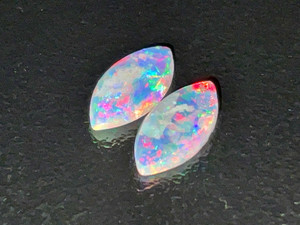 Rainbow Colorplay Australian Coober Pedy Opal Pair 0.40 Carat