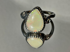 Natural Australian Coober Pedy White Opal Ring 18.05 Carat