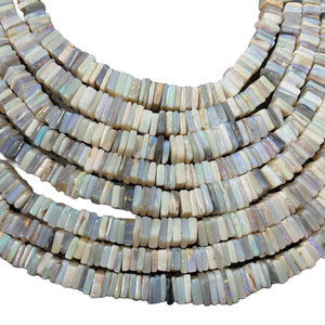 Square Cut Opal Beaded Necklace 90 Carat Square Cut Opal Beaded Necklace 90 Carat