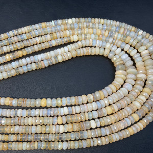 Australian Coober Pedy Jelly Opal Faceted Cut Beads Necklace 105 Carat to 110 Carat