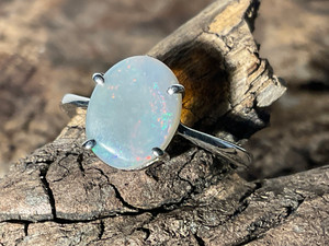 Natural Australian Coober Pedy Opal Ring 13.75 Carat