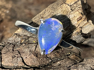 Natural Australian Coober Pedy Opal Ring 13.40 Carat