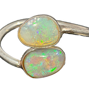 Sterling Silver Flexible Size Opal Ring 9.90 Carat