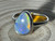 Natural Australian Coober Pedy White Opal In Sterling Silver Ring 10.25 Carat