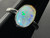 Natural Australian Coober Pedy White Opal In Sterling Silver Ring 10.10 Carat