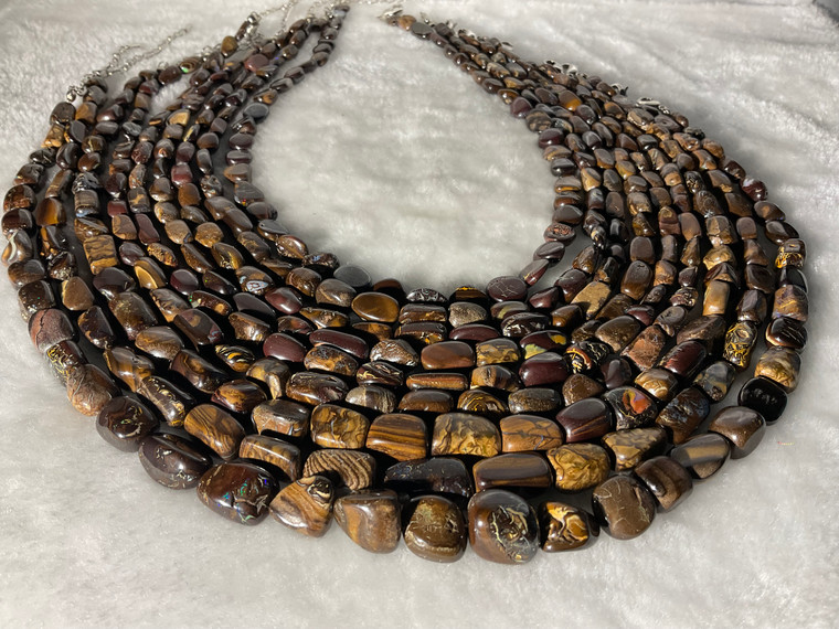 Australian Natural Boulder Opal Beads Necklace