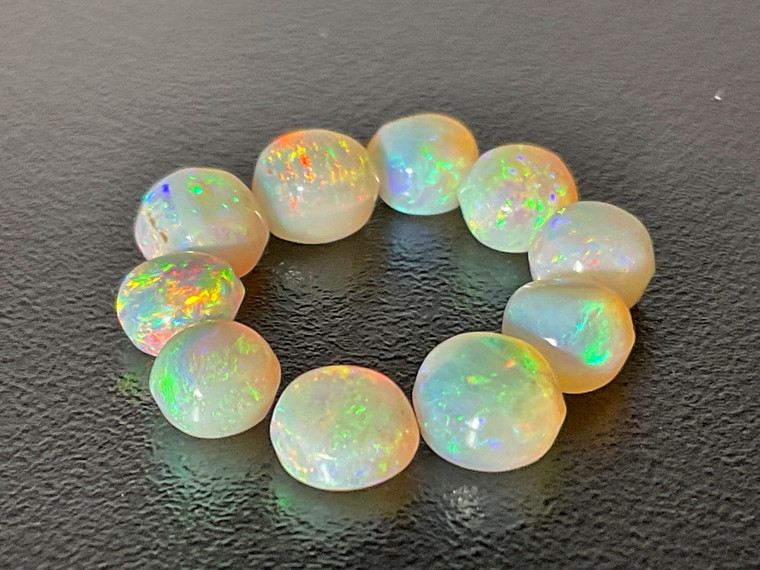 Multicolour Australian Coober Pedy Opal 10 Pc 7.95 Carat