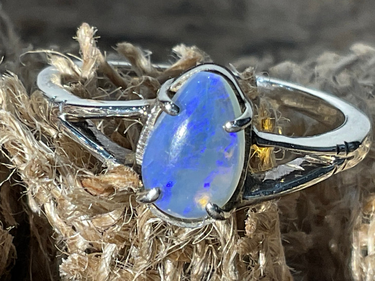 Natural Australian Coober Pedy Opal Ring 12.25 Carat