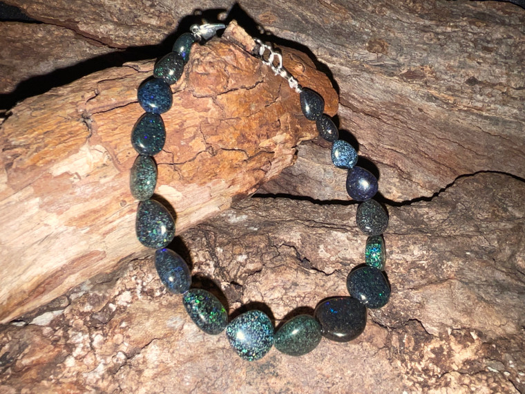 Australian Matrix Fairy Opal Pear Shape Beads Bracelet 51.25 Carat