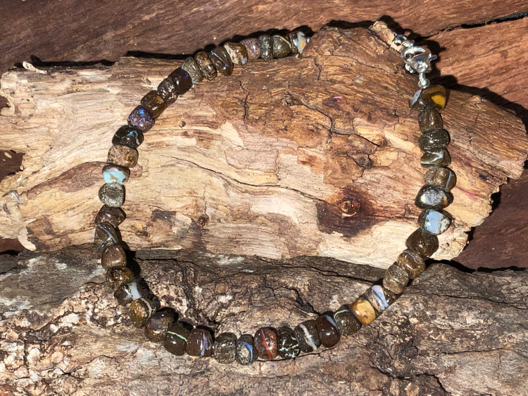 Australian Boulder Opal Tumble Beads Bracelet 50.35 Carat