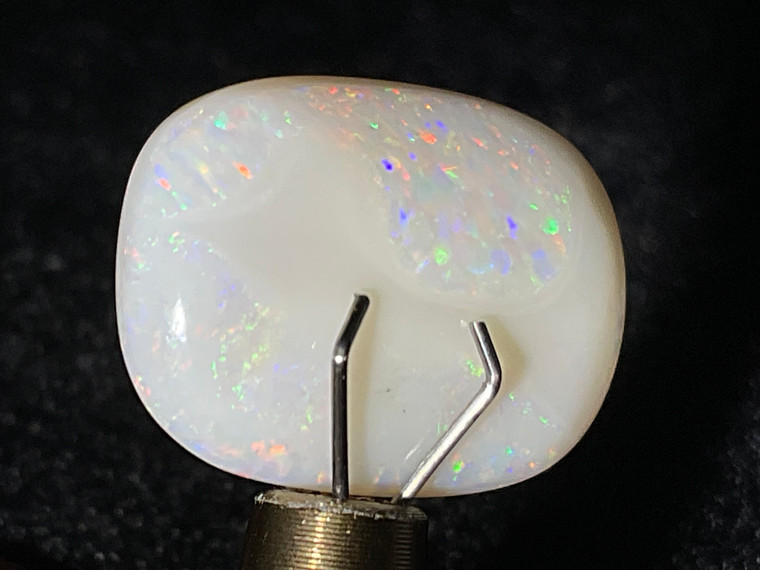 Multicolour Australian Coober Pedy Solid White Opal 6.70 Carat
