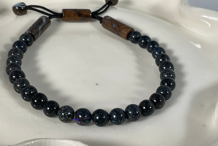 Black Matrix Opal Beads Bracelet 48.1 Carat