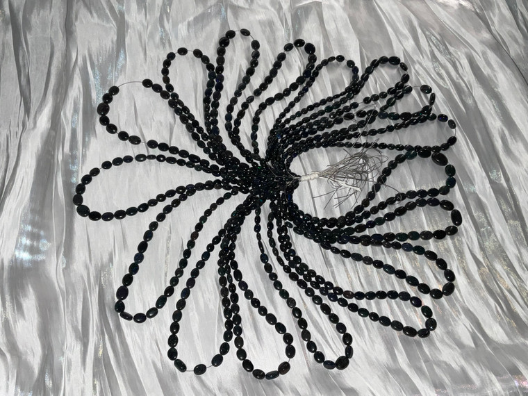 Australian Matrix Oval Shape Smooth Cut Opal Beads