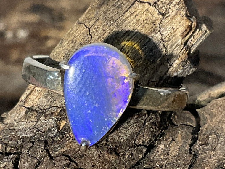Natural Australian Coober Pedy Opal Ring 12.50 Carat