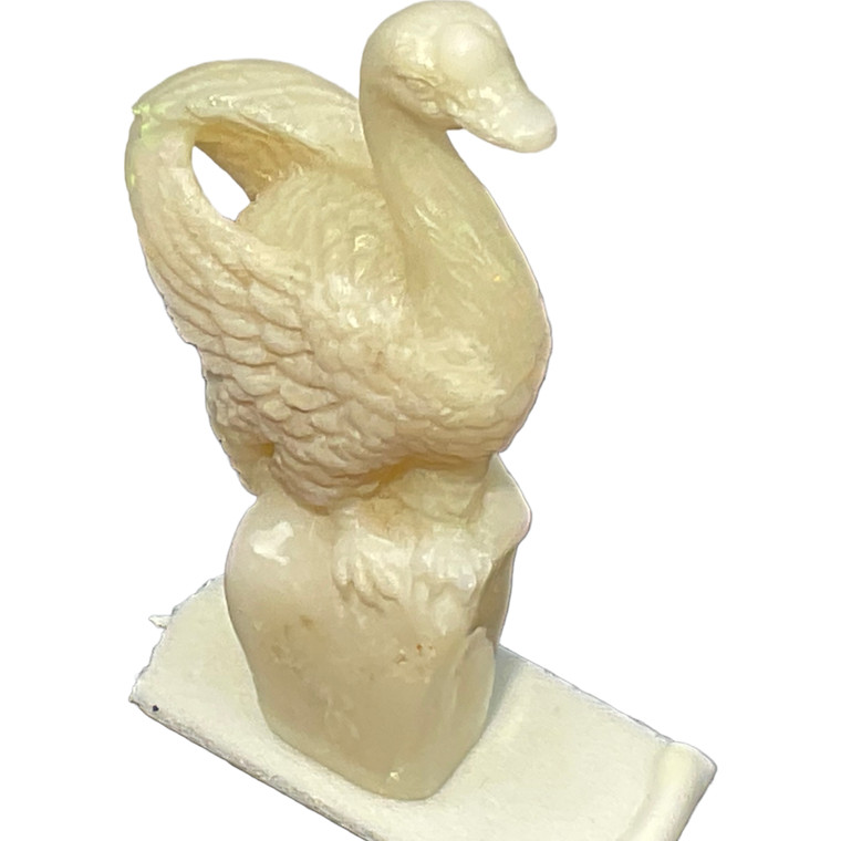 Opal Hand Carved Swan Figurine 100 Carat