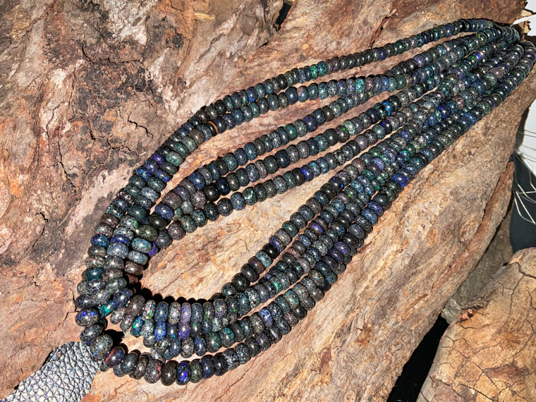 Australian Matrix Opal Smooth Cut Beads 5-6mm