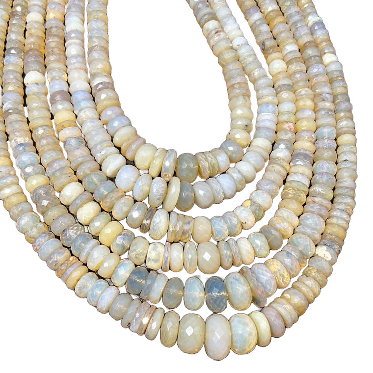 Jelly Opal Faceted Cut Beads Necklace 110 Carat