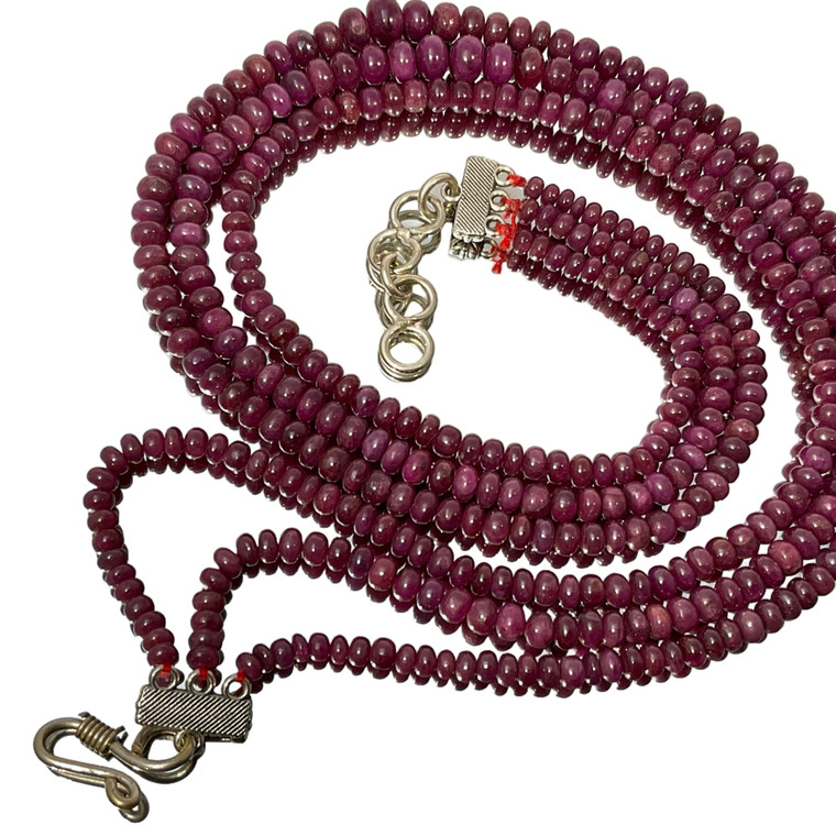 Ruby Rondelle Beads Necklace 445 Carat