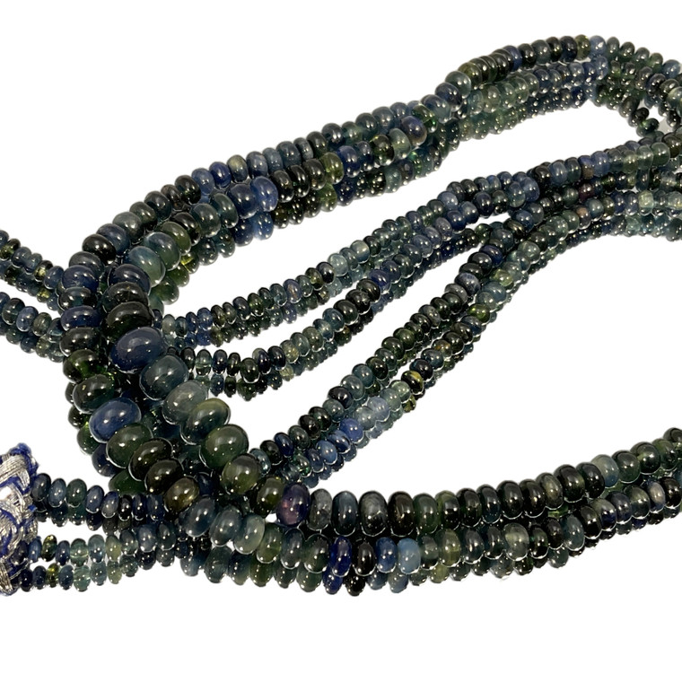Blue Sapphire Beads Necklace 175 carat