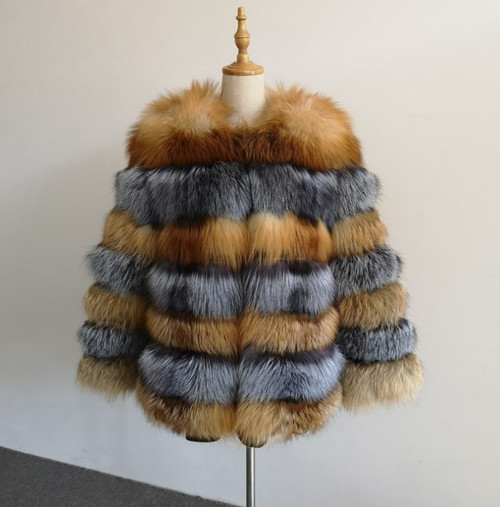 Mixed Vibes Fox Fur Coat