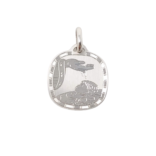 Square Baptism Medallion 10kt White