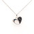 Black Diamond Half-filled Heart Pendant 10kt White