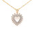 Diamond-surrounded Heart Pendant 14kt Yellow 0.90ct